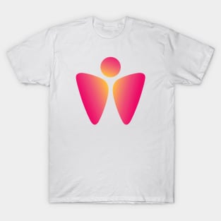 Rejuvenation Refreshing Flying Pink Butterfly with an Abstract Human Figure as Negative Space T-Shirt